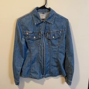 Girl’s Zippered Denim Shirt